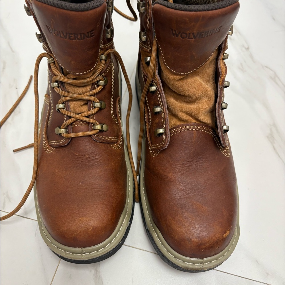 Wolverine Men's Tan Leather Boots (steel toe)